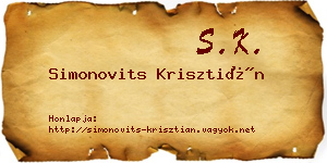 Simonovits Krisztián névjegykártya
